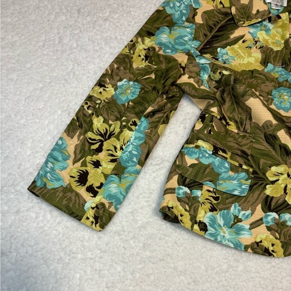 Ann Taylor Loft Women Petite Tropical Floral Print Blazer Jacket - Picture 4 of 11